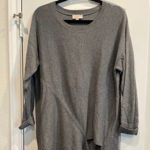 *New* LOFT Long Sleeve Gray Sweater with Tie - L